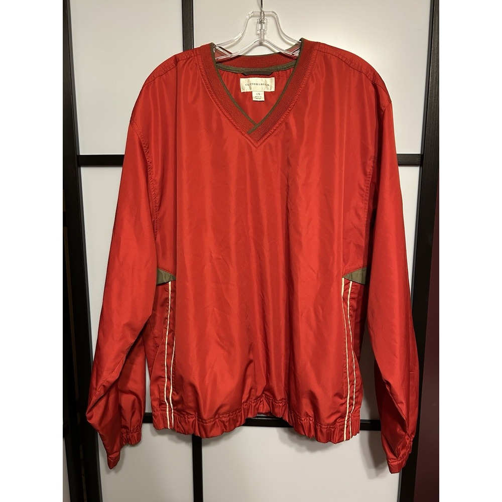 Cutter & Buck Mens Pullover Windbreaker Golf Club Jacket Ref‎ Size L V-Neck